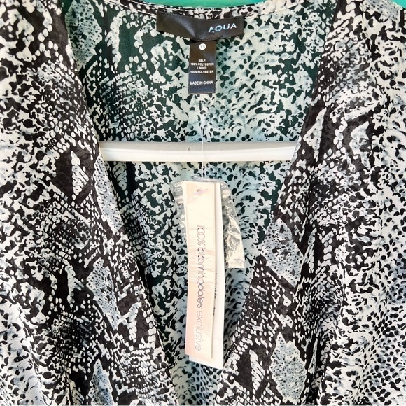 BLOOMINGDALE’S AQUA SHEER LAYER MIDI DRESS SIZE XS NWT - Picture 4 of 9